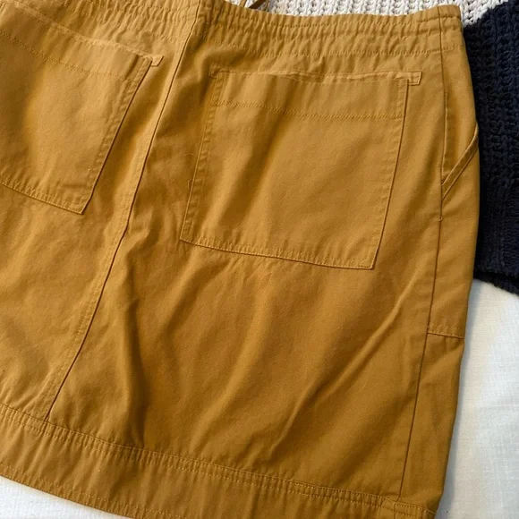 Anthropologie Mustard Drawstring Pocket Skirt - Women size L nwot - Picture 10 of 10